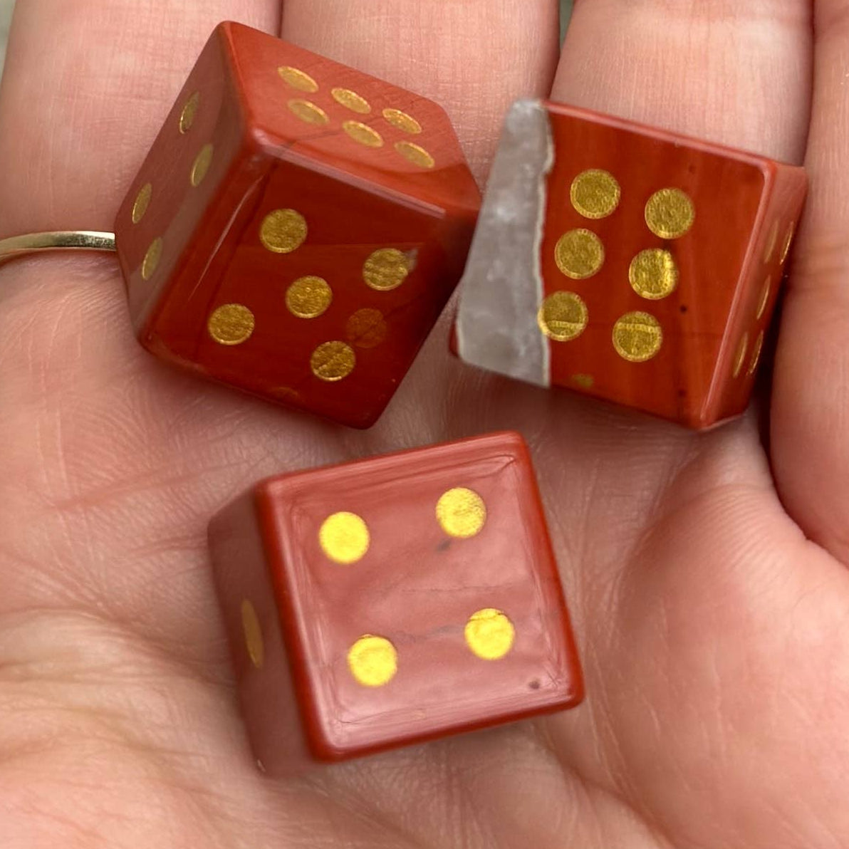 The Lillie Crystal Dice Set - Red Jasper