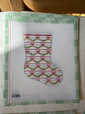 Christmas Garland Gala Ornament Sized Stocking | Needlepoint Canvas