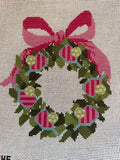 Pickleball Wreath – Pink | Needlepoint Canvas