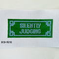Silently Judging needlepoint canvas