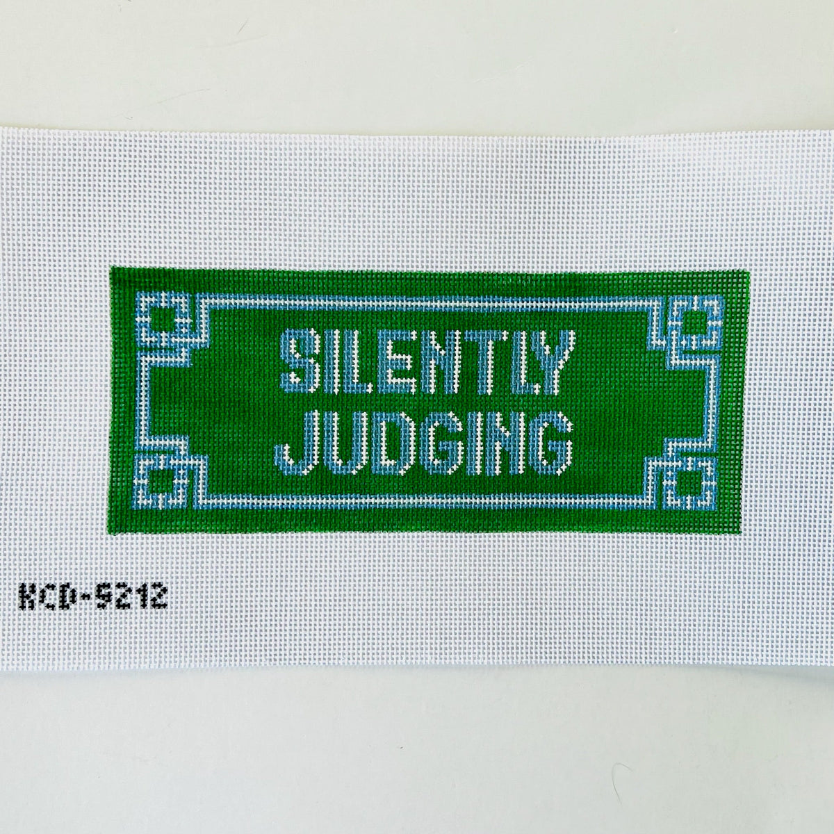 Silently Judging needlepoint canvas
