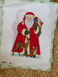 Santa with Baby Forest Animals, Tree Topper | Needlepoint Canvas