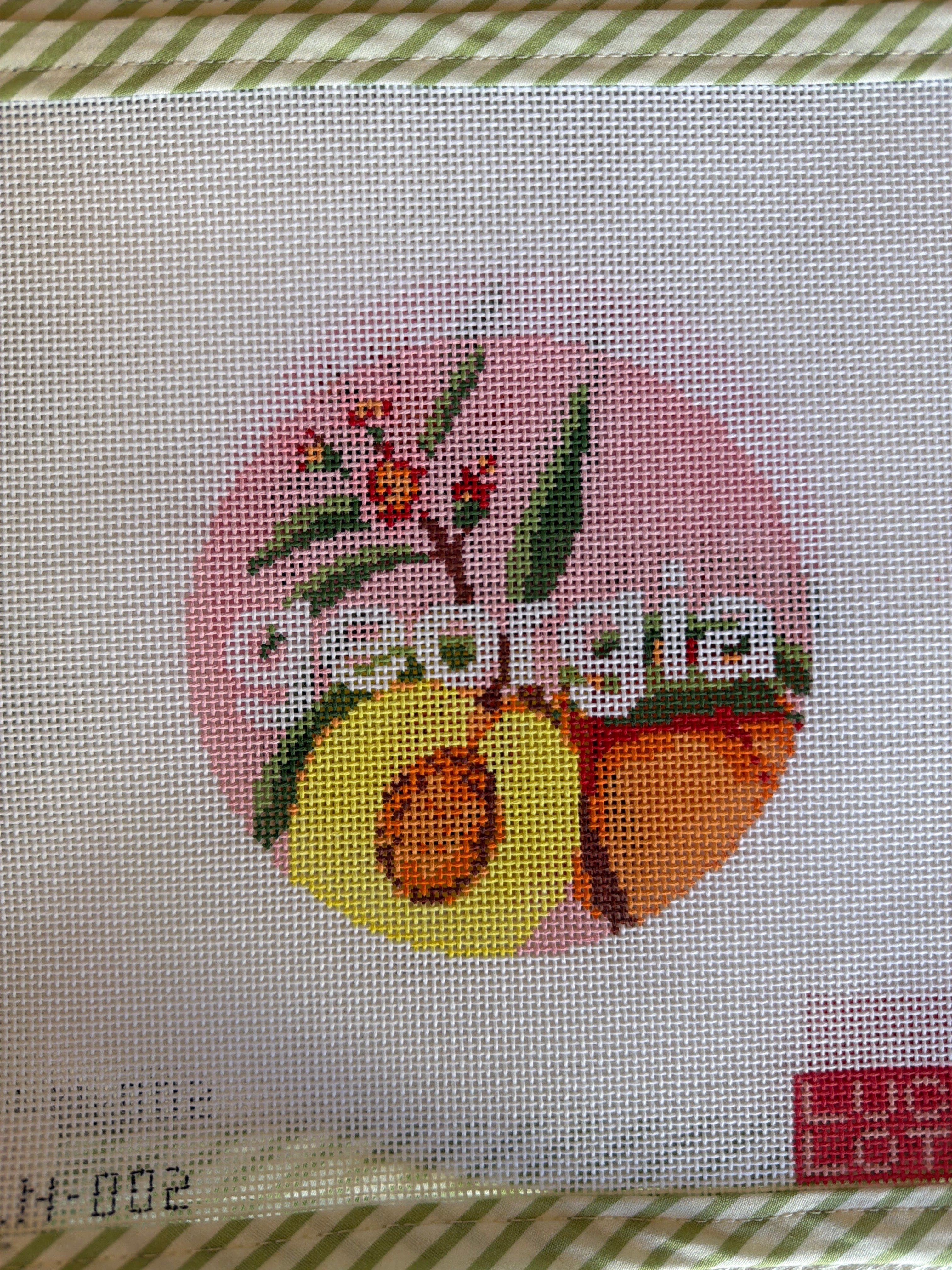 Georgia Peach Round | Needlepoint Canvas