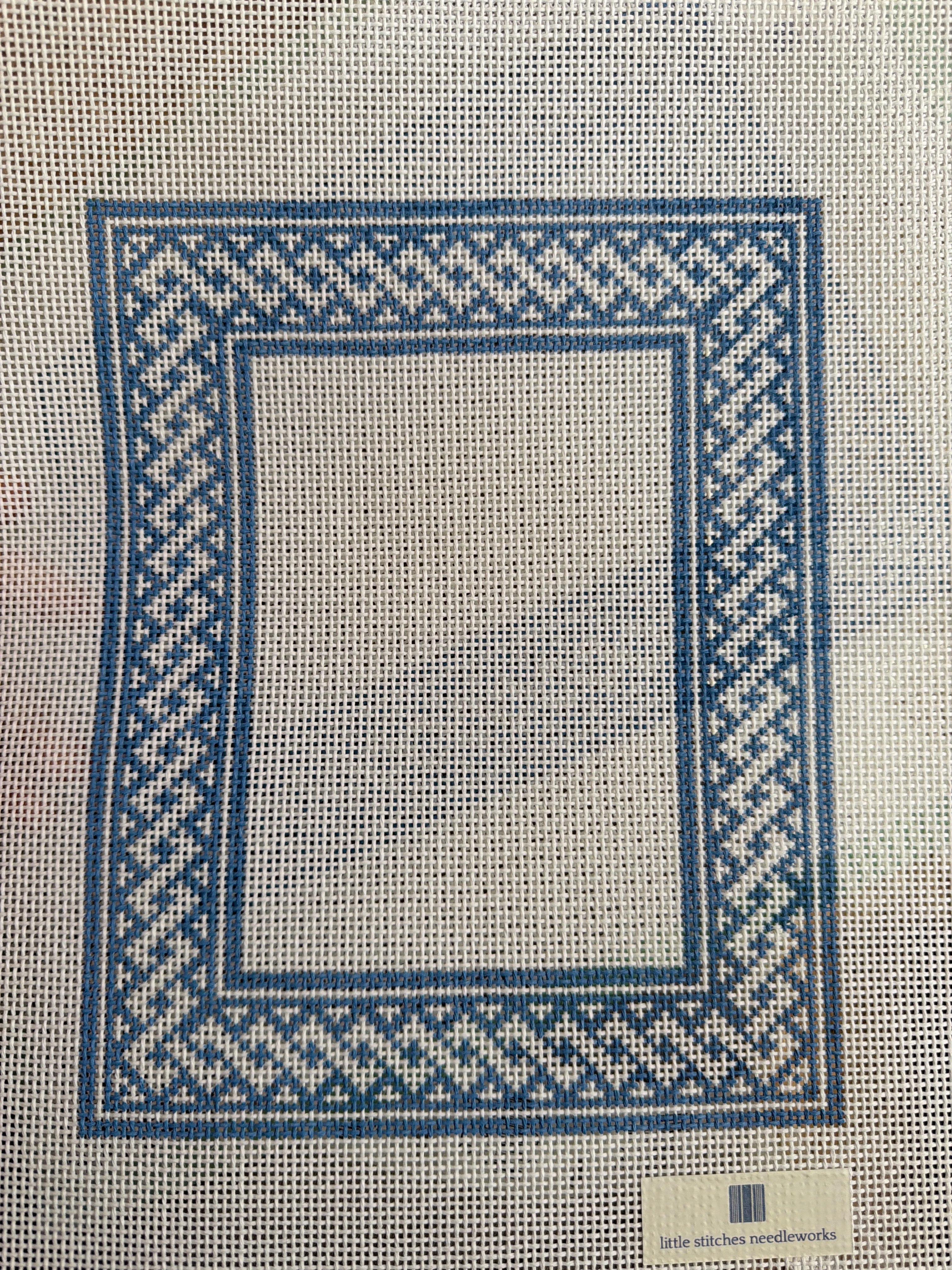 Braid Frame Blue | Needlepoint Canvas