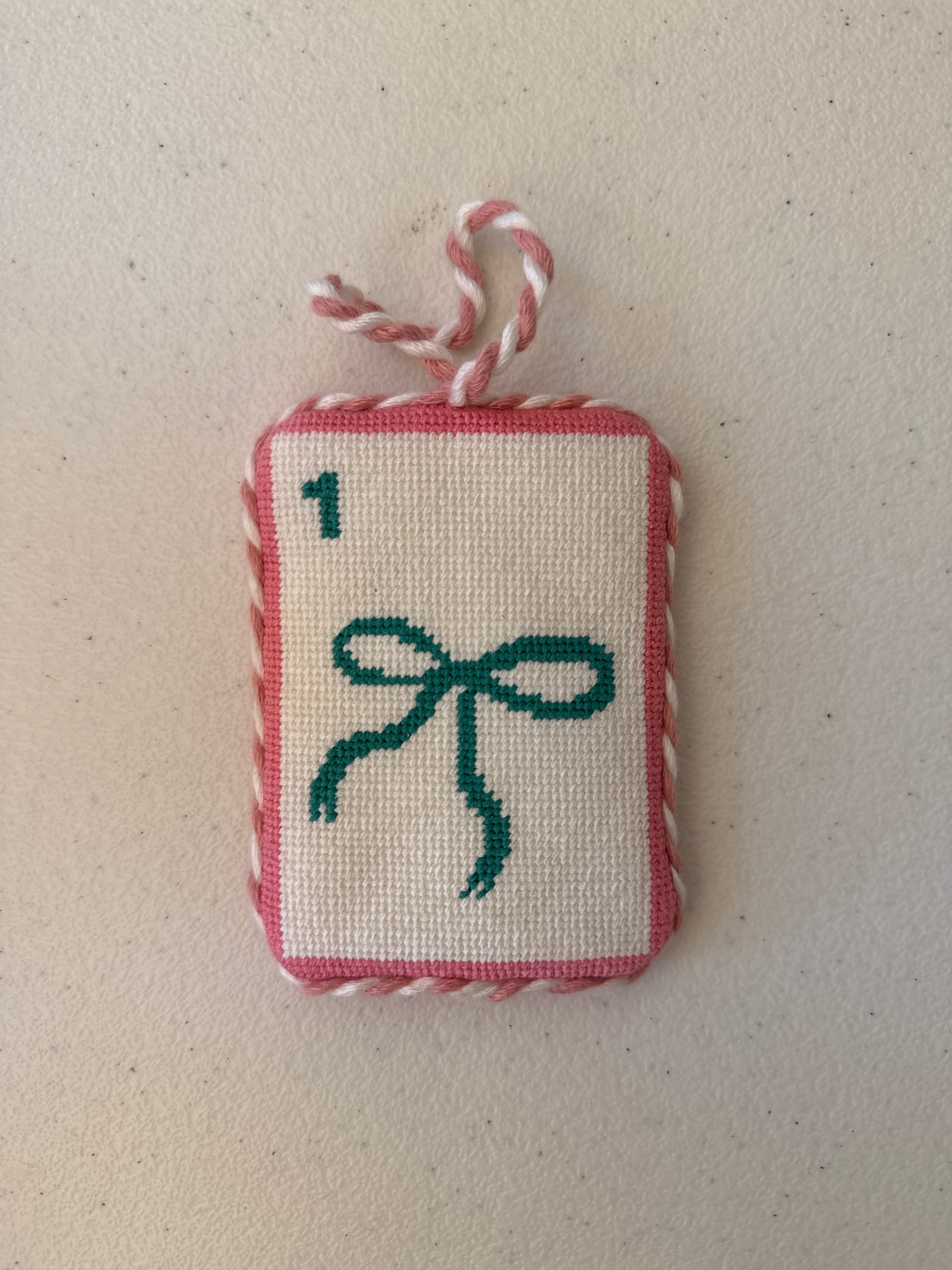 Mahjong Tile Needlepoint Ornament