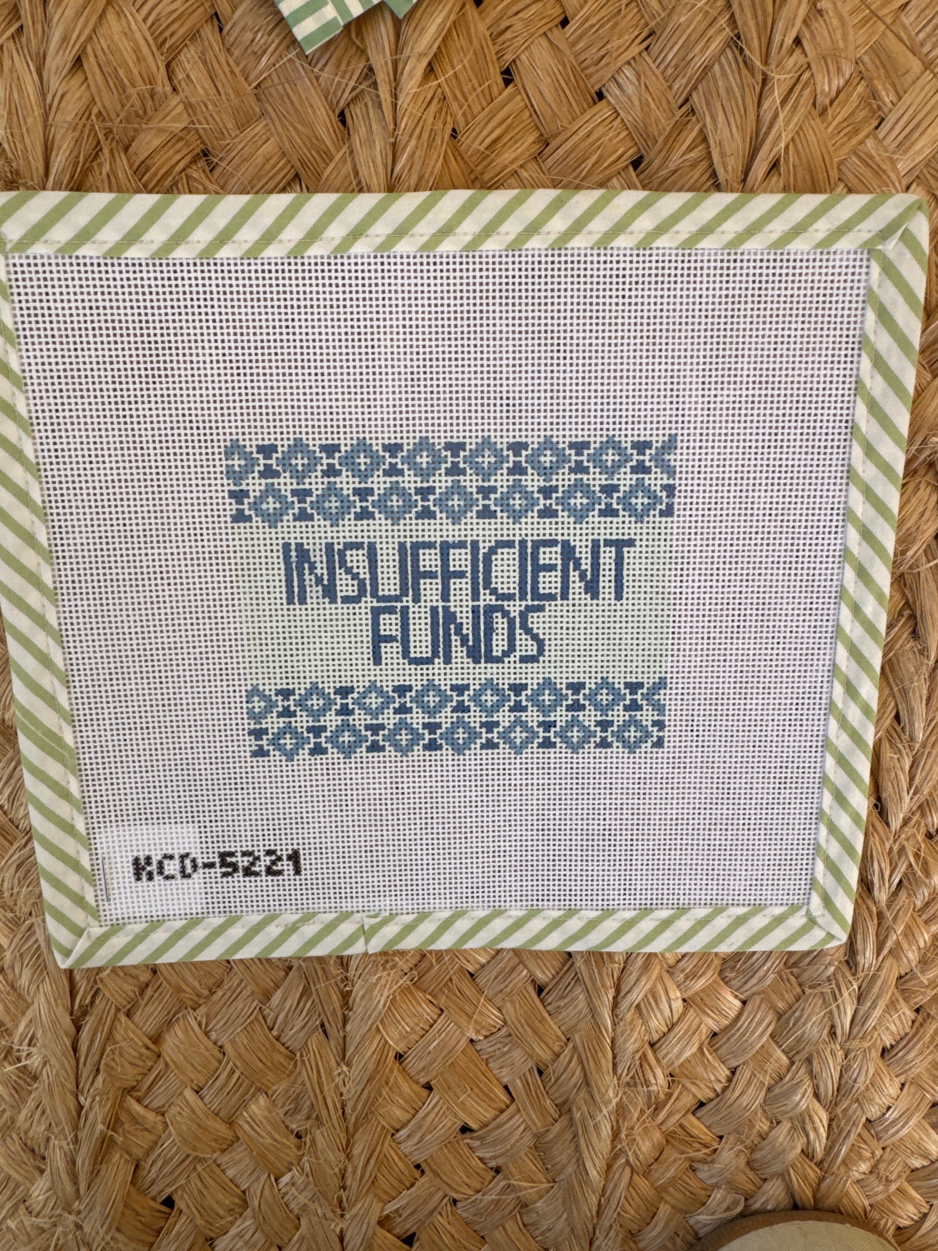 Insufficient Funds | Needlepoint Canvas