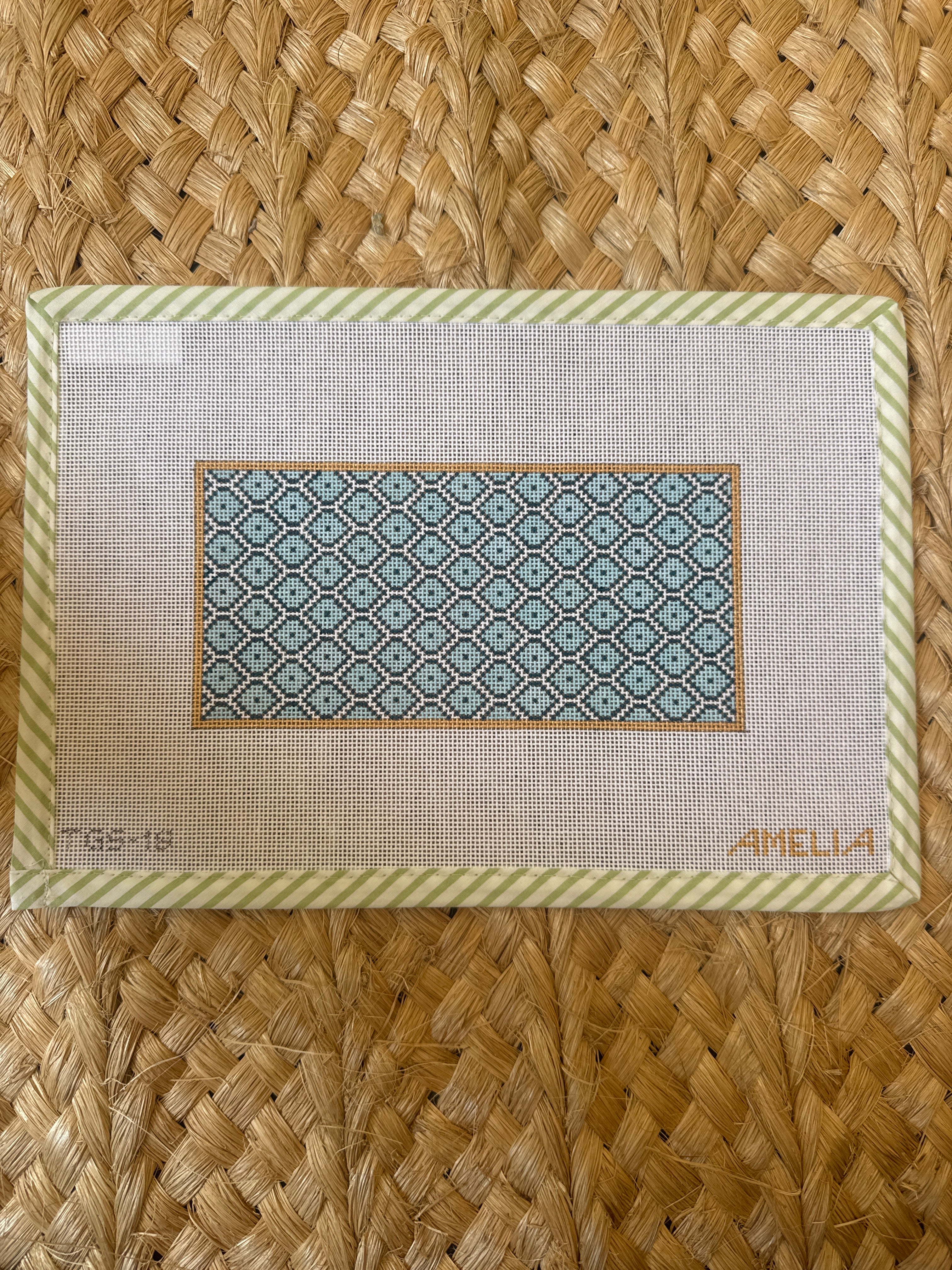 Blue Fish Scale Eye Glass Case | Needlepoint Canvas
