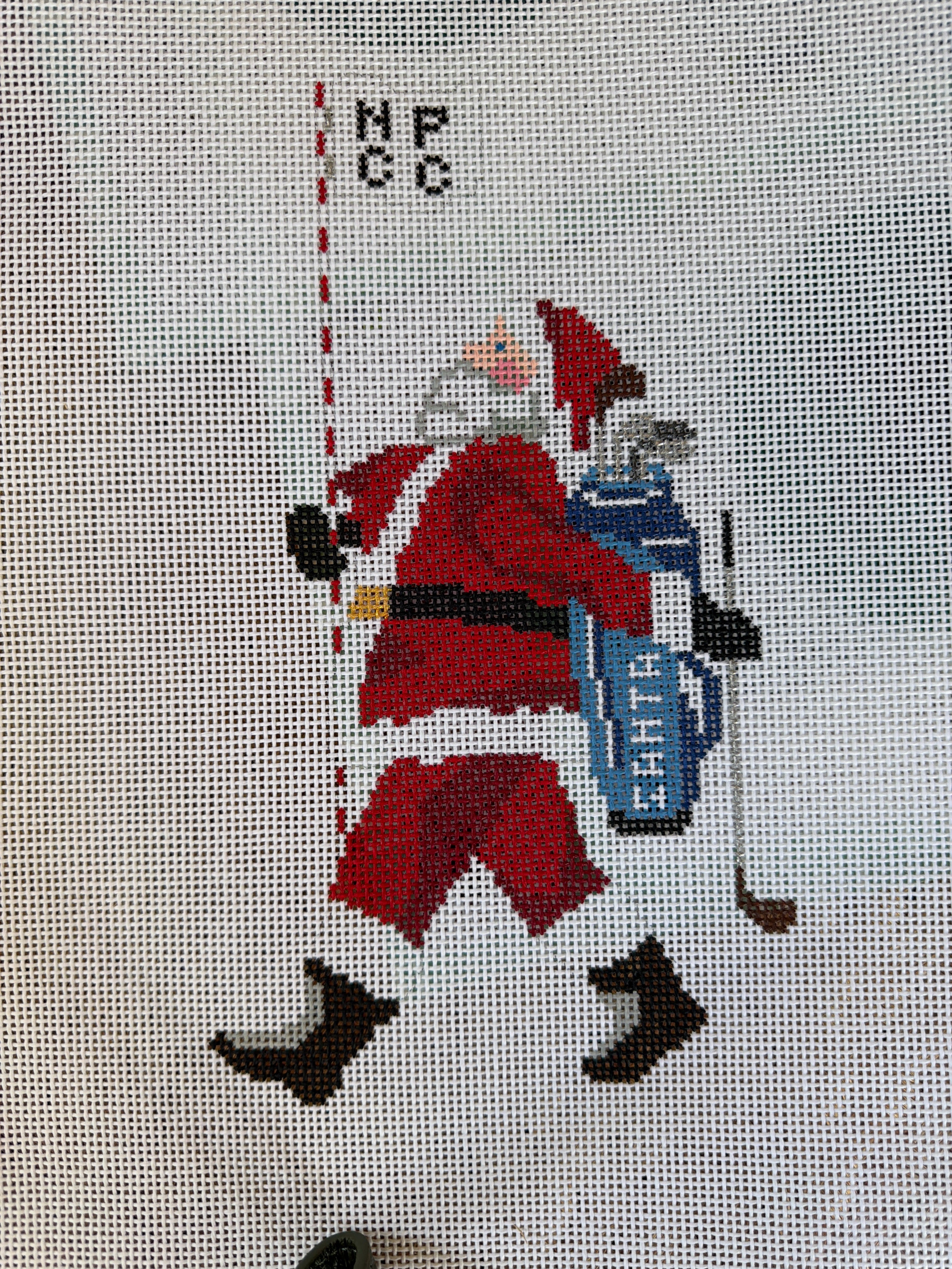 Santa Golfer | Needlepoint Canvas