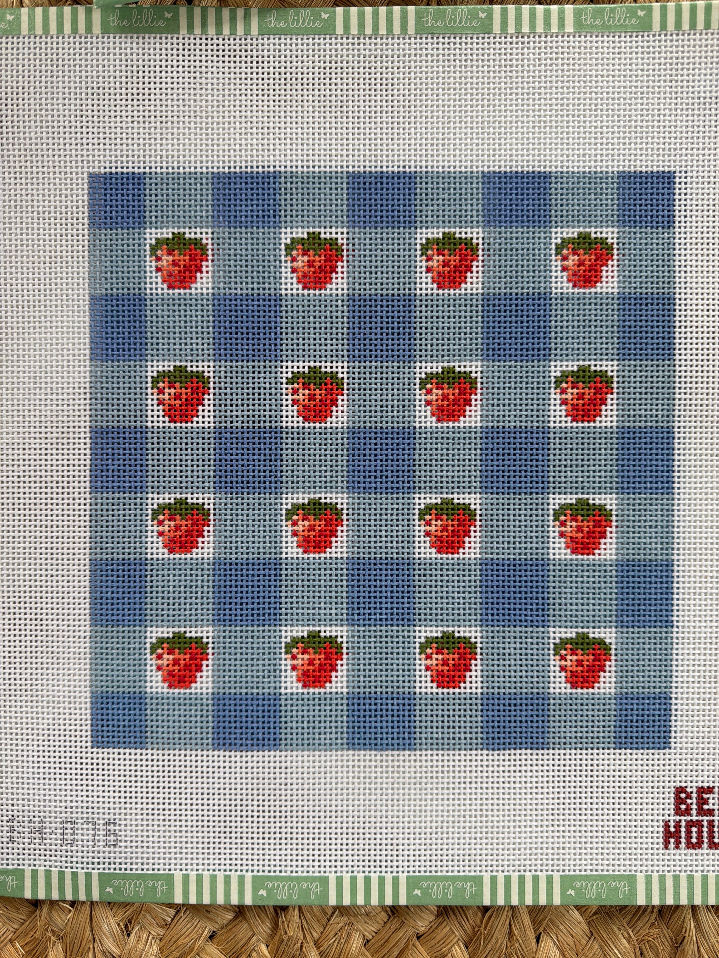 Strawberry Plaid 8" | Needlepoint Canvas