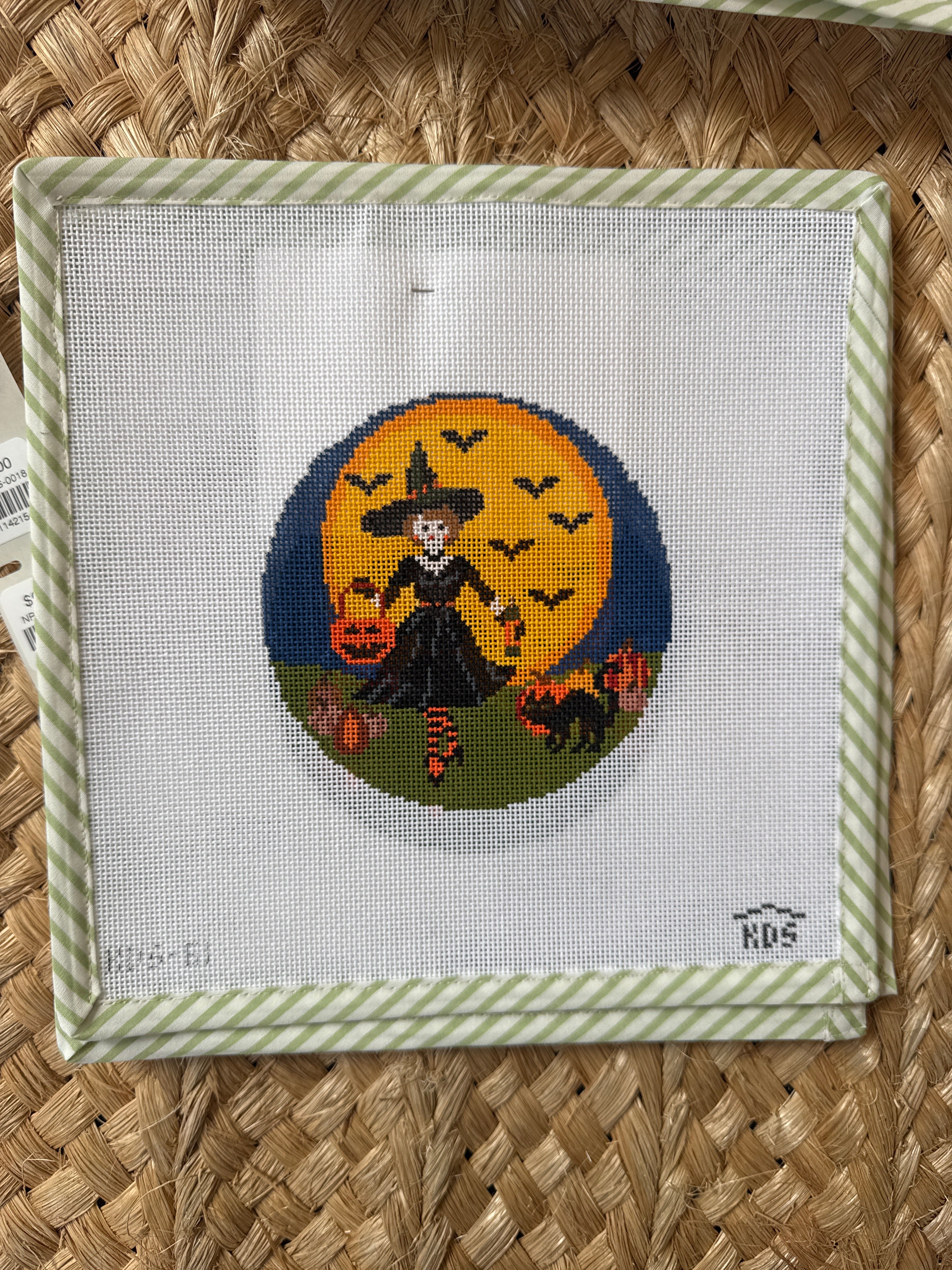 Betty Loves Halloween Canvas and Stitch Guide | Needlepoint Canvas
