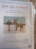 Reindeer with North Pole Sign | Needlepoint Canvas