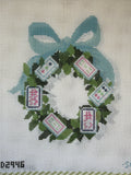 Mahjong Wreath – Blue | Needlepoint Canvas