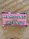 Mahjong Is My Therapy Needlepoint Pillow