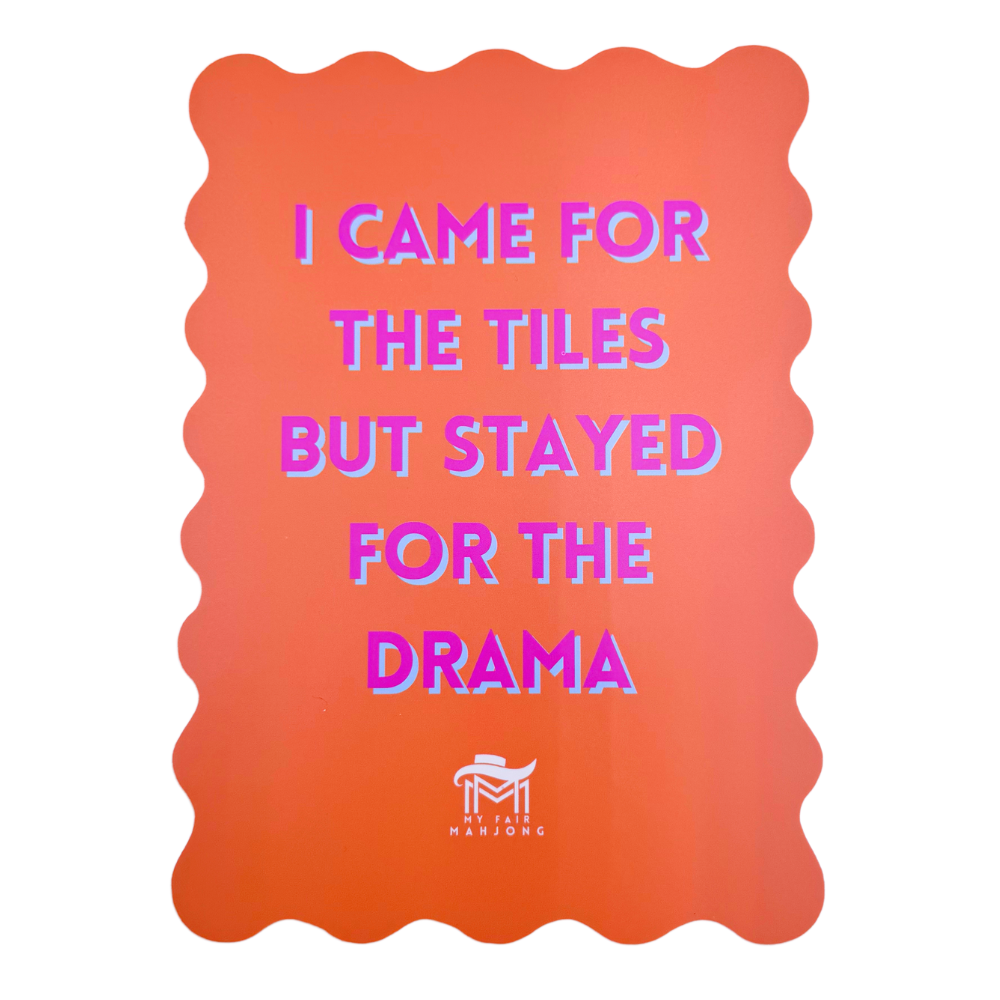 Mahjong Shuffle Card – Stayed for Drama (Orange)