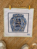 Kintsugi Ginger Jar Pillow | Needlepoint Canvas