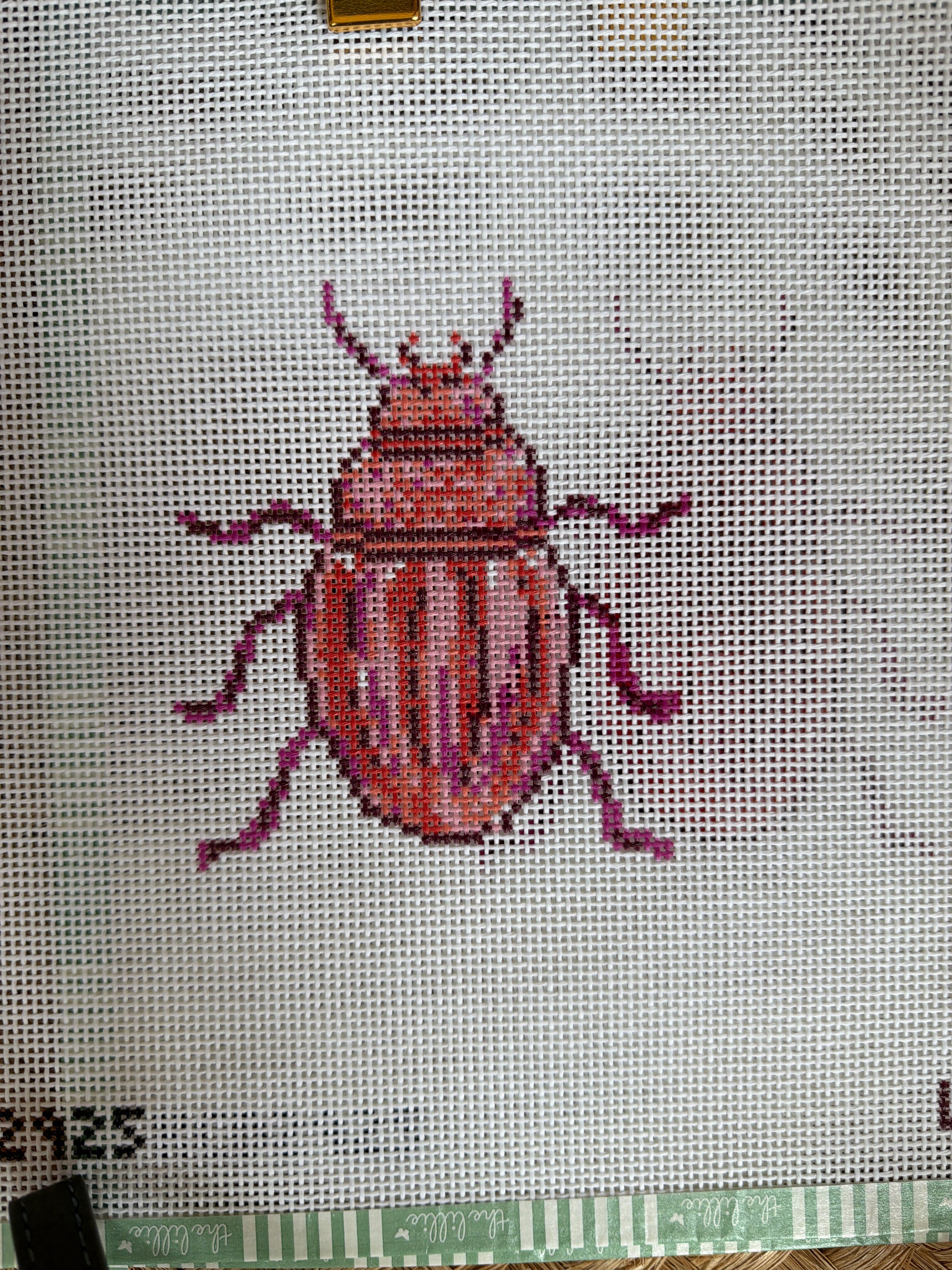 Pink Beetle | Needlepoint Canvas