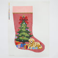 Under the Tree Stocking needlepoint canvas by Dogwood Needlepoint