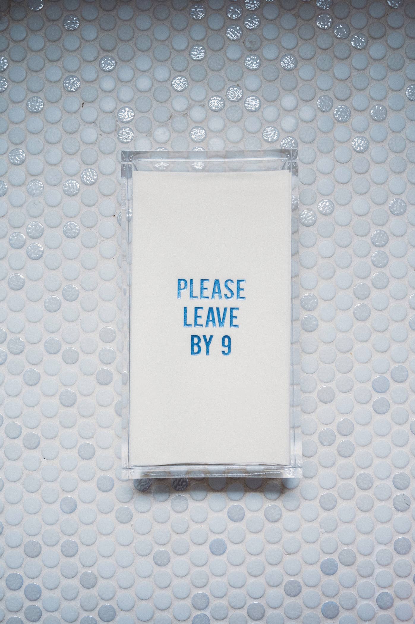 "Please Leave by 9" Disposable Linen-like Guest Towels