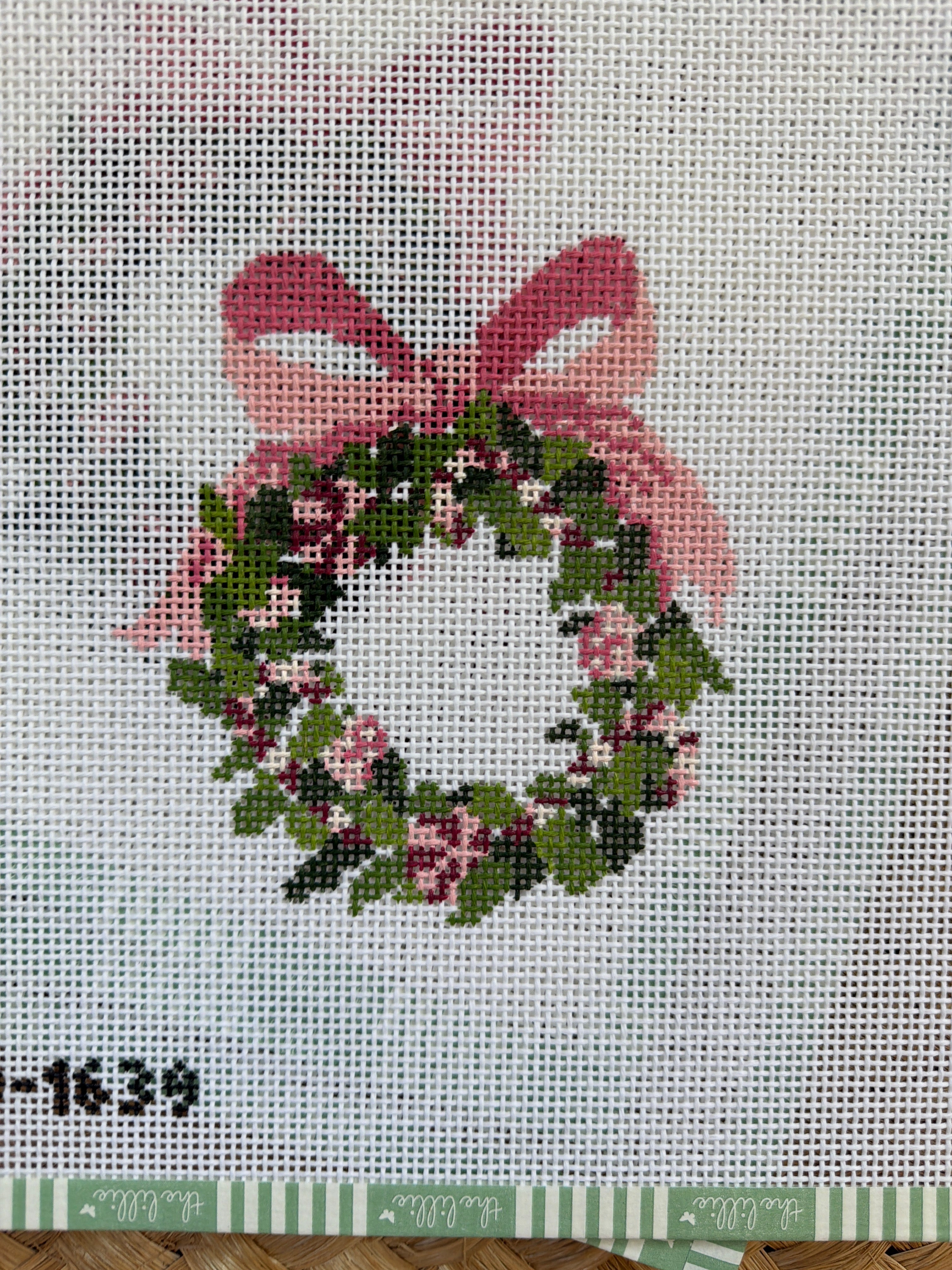 Pink Wreath with Candy | Needlepoint Canvas