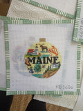 Travel Round – Maine | Needlepoint Canvas