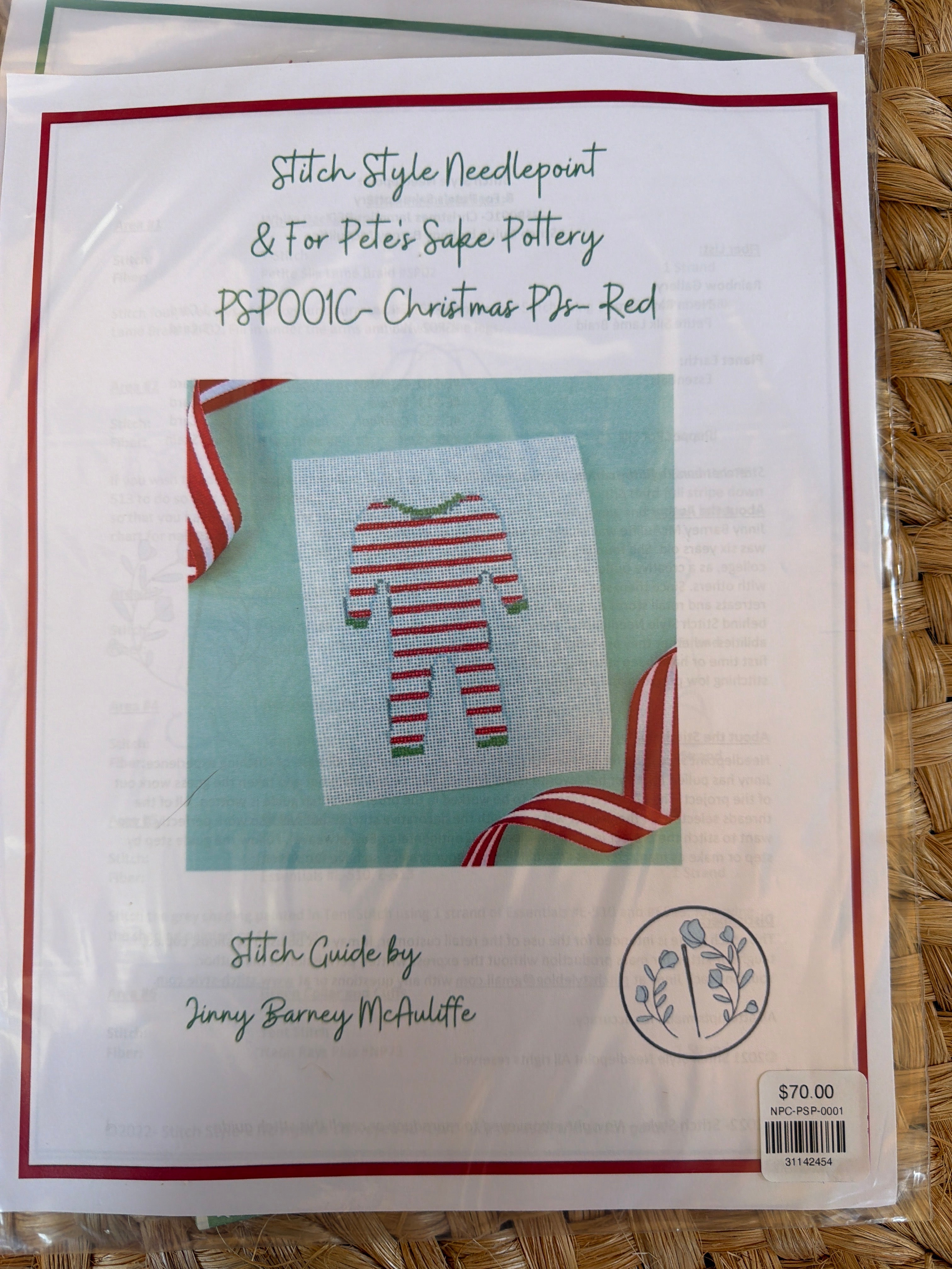 Christmas PJS – Red | Needlepoint Canvas