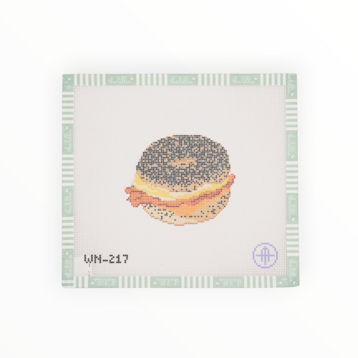 Bacon, Egg, and Cheese on a Everything Bagel Needlepoint Canvas