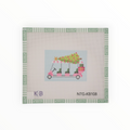 Golf Cart with Tree needlepoint canvas by Bradley Needlepoint Company, 18 mesh