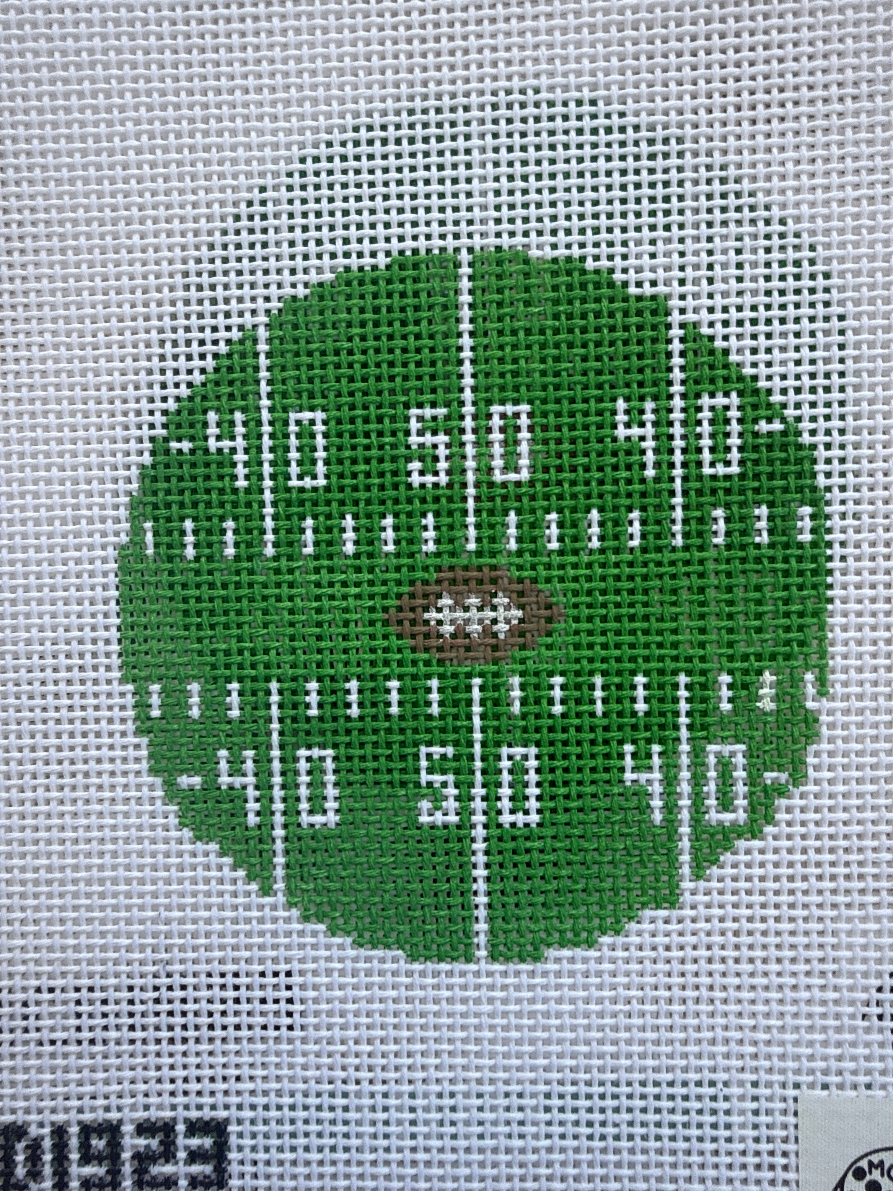 50 Yard Line Round | Needlepoint Canvas