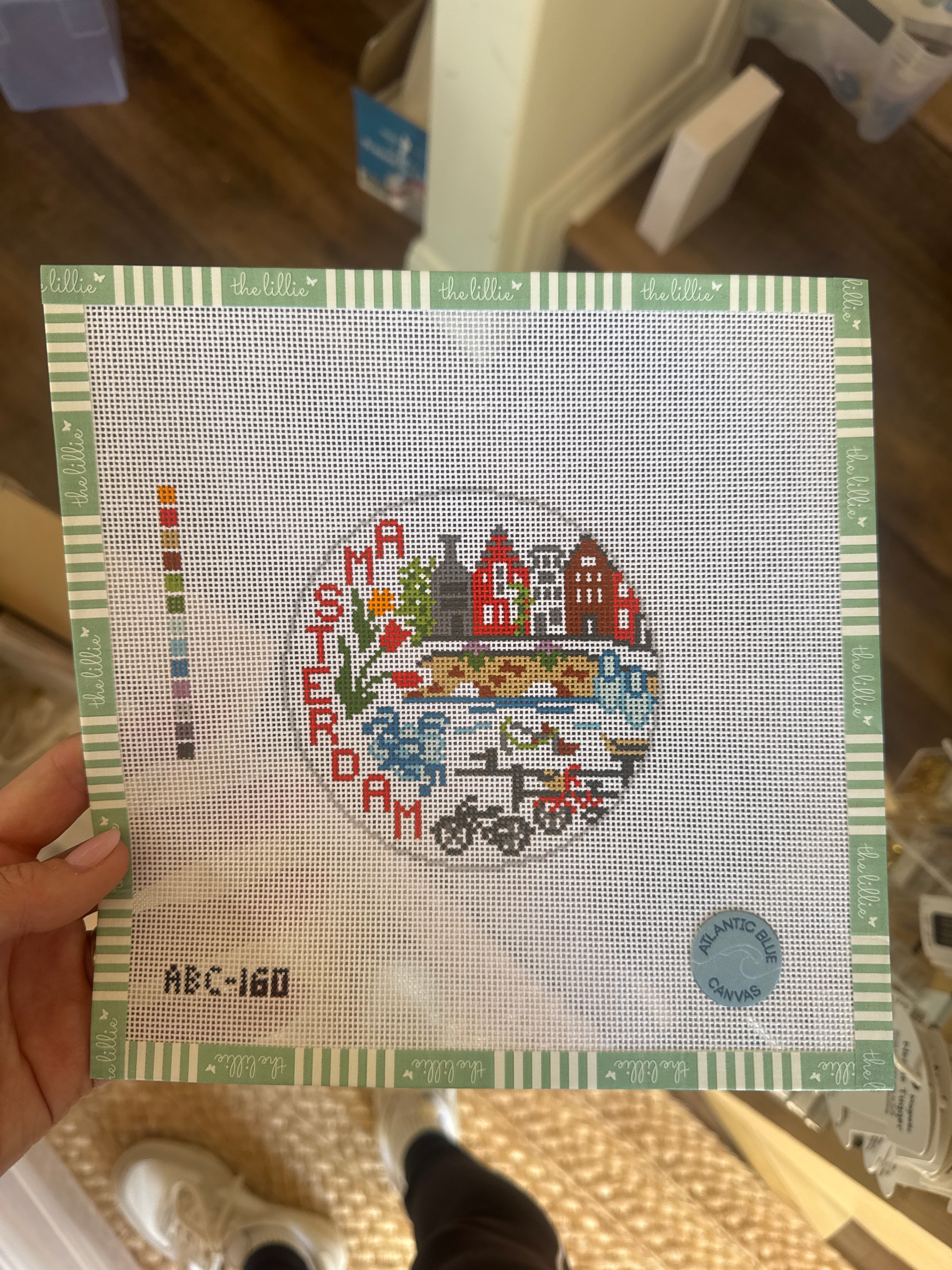 Amsterdam Travel Round | Needlepoint Canvas