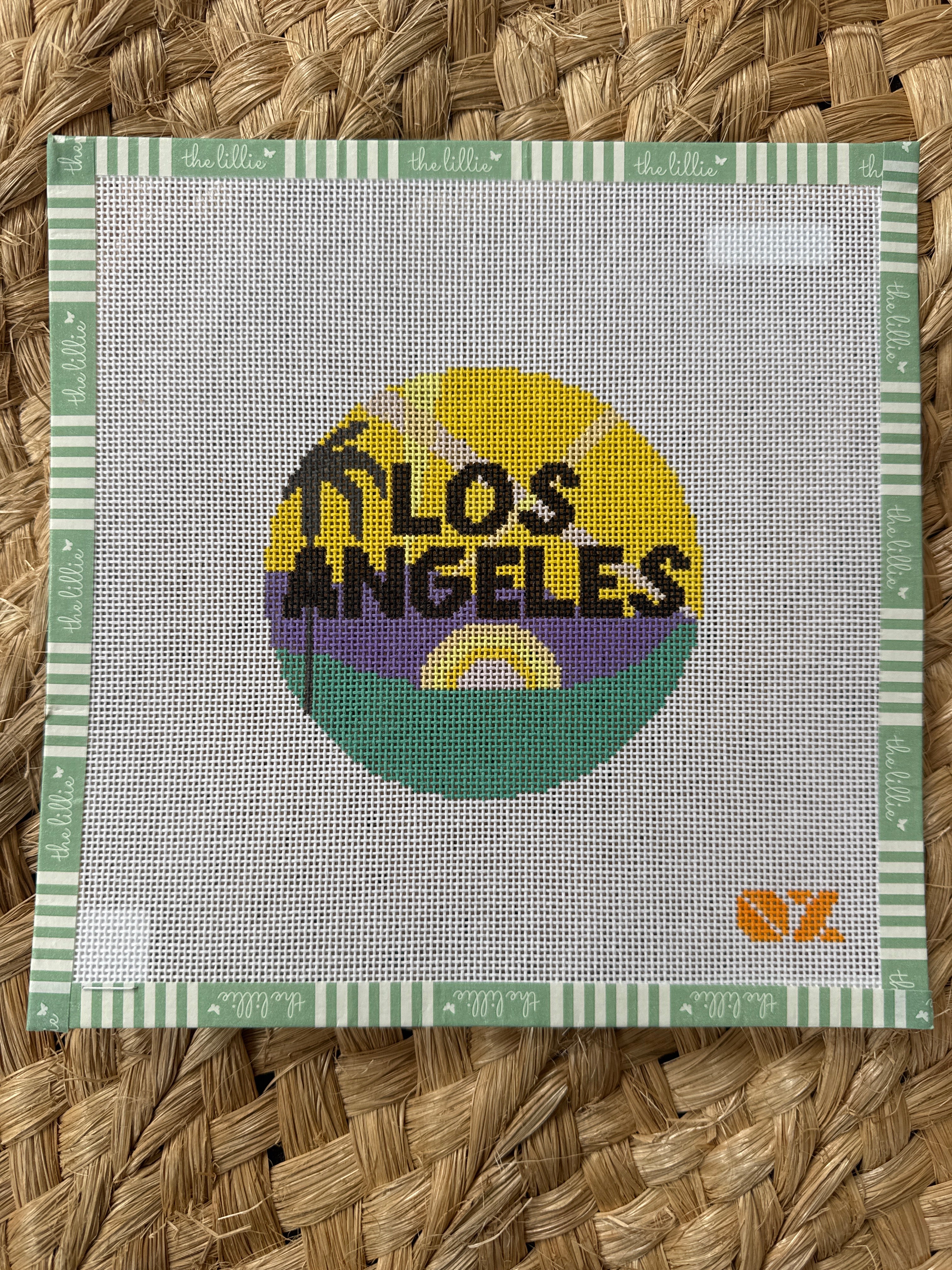 Los Angeles Retro Travel Ornament | Needlepoint Canvas