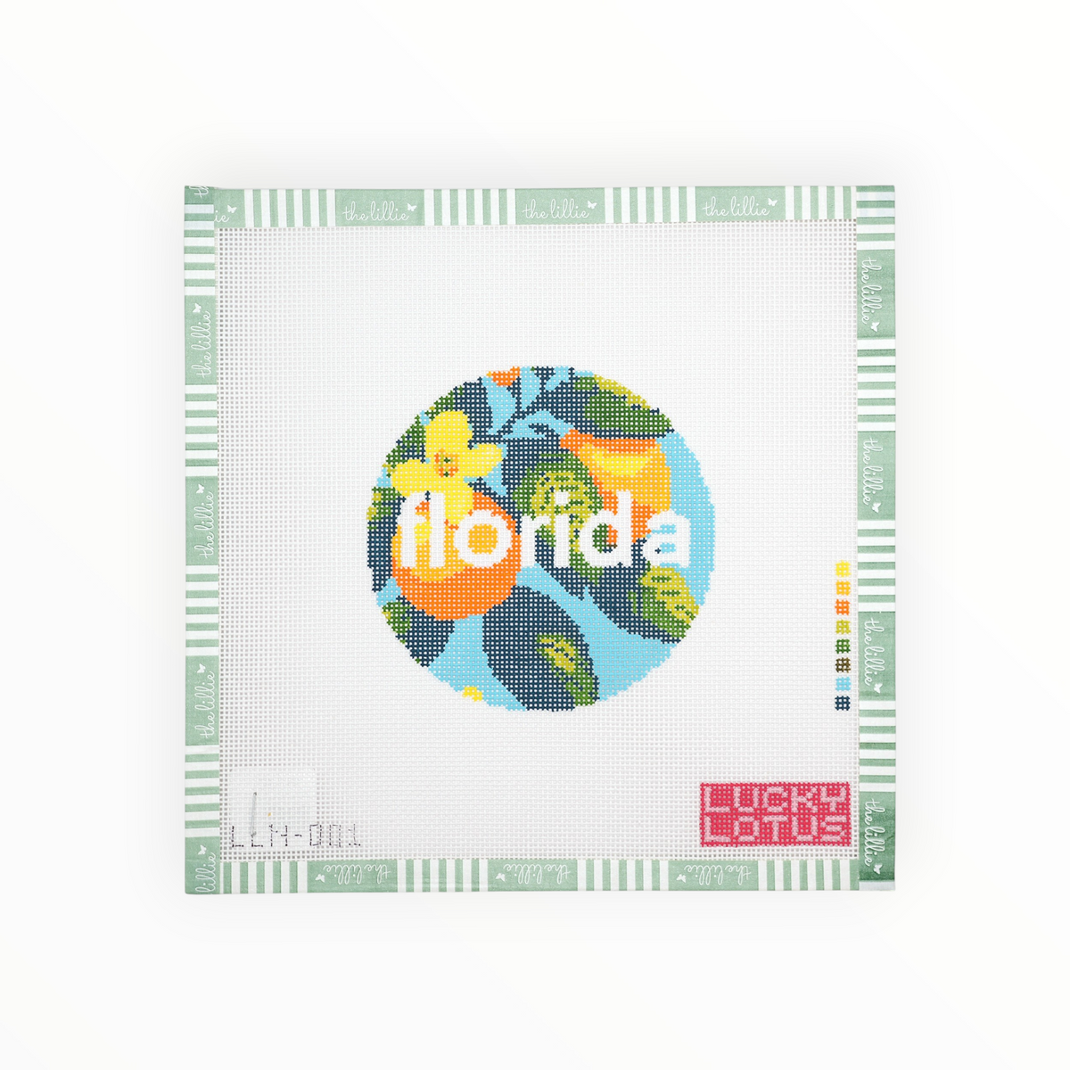 50 States Round | Florida needlepoint canvas by Lucky Lotus