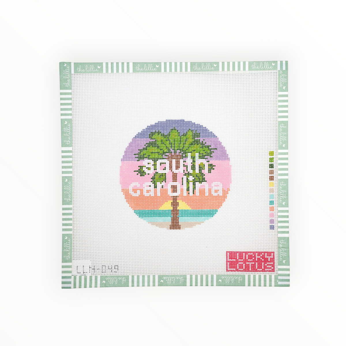 50 States Round | South Carolina needlepoint canvas by Lucky Lotus