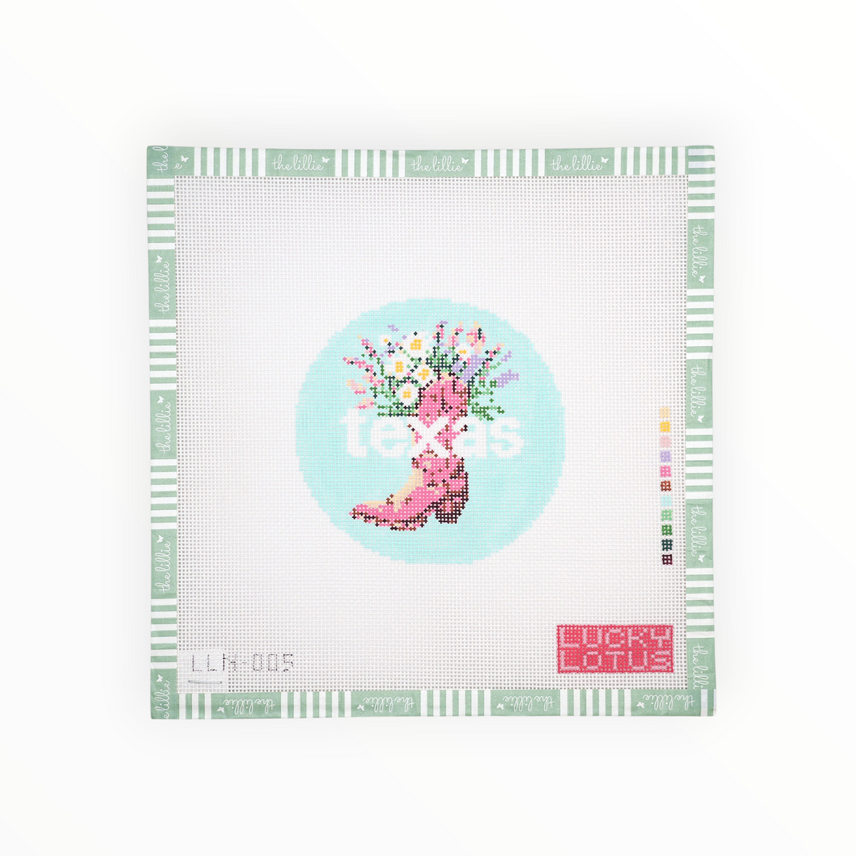 50 States Round | Texas needlepoint canvas by Lucky Lotus