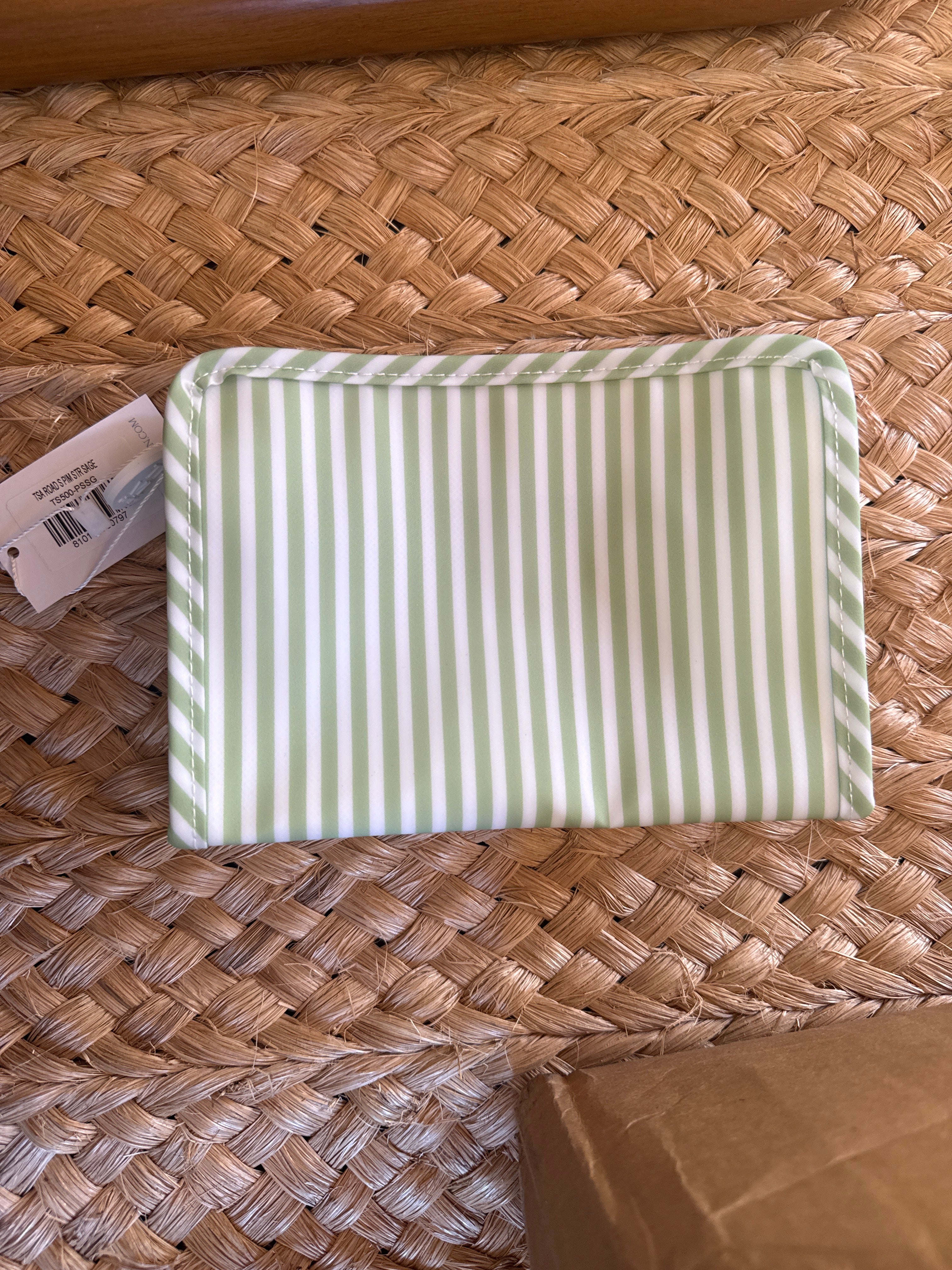 Roadie Small Zip Pouch - Pimlico Stripe Sage