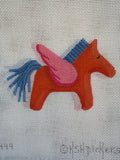 Mini/Bag Charm - Hermes Pegasus - orange, blue & pink