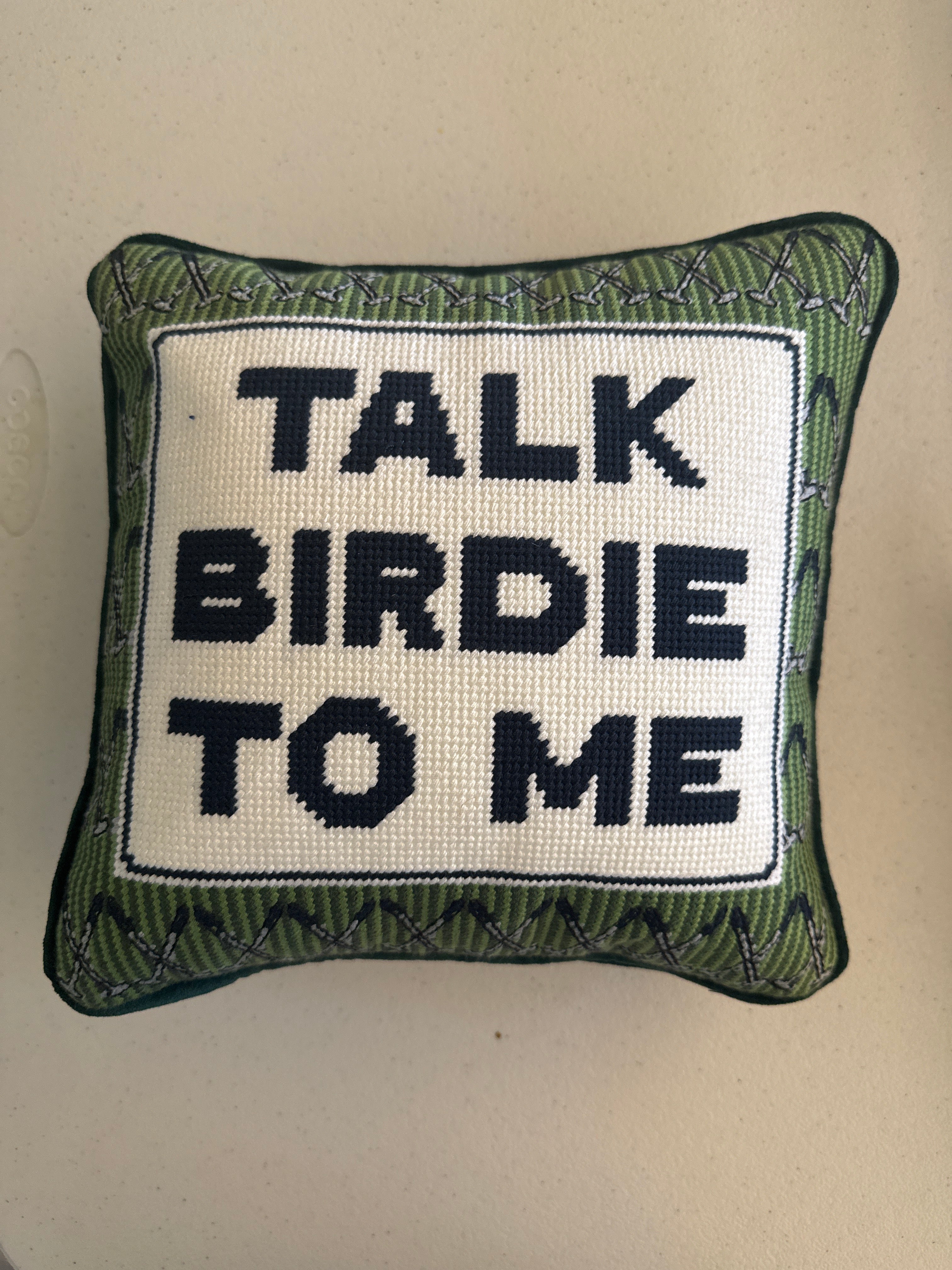 Talk Birdie To Me Needlepoint Pillow