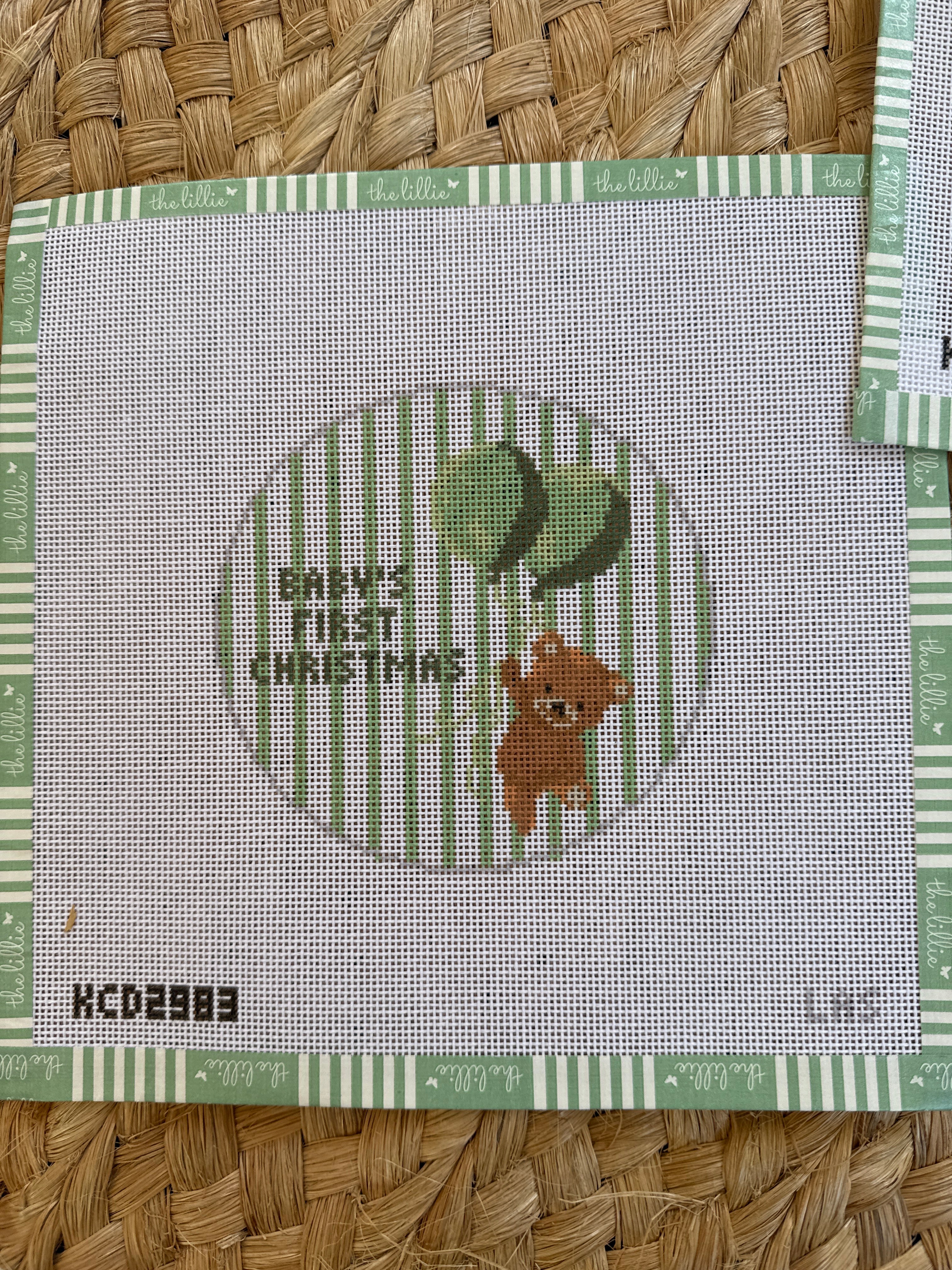 Baby's First Christmas Round | Needlepoint Canvas