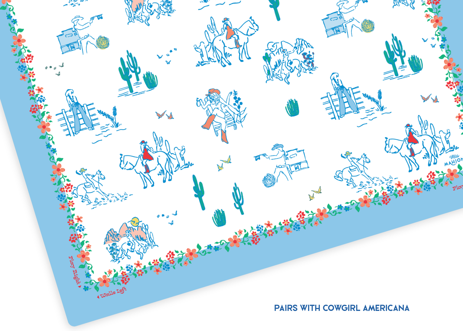Wild West Mahjong Playing Mat - Americana