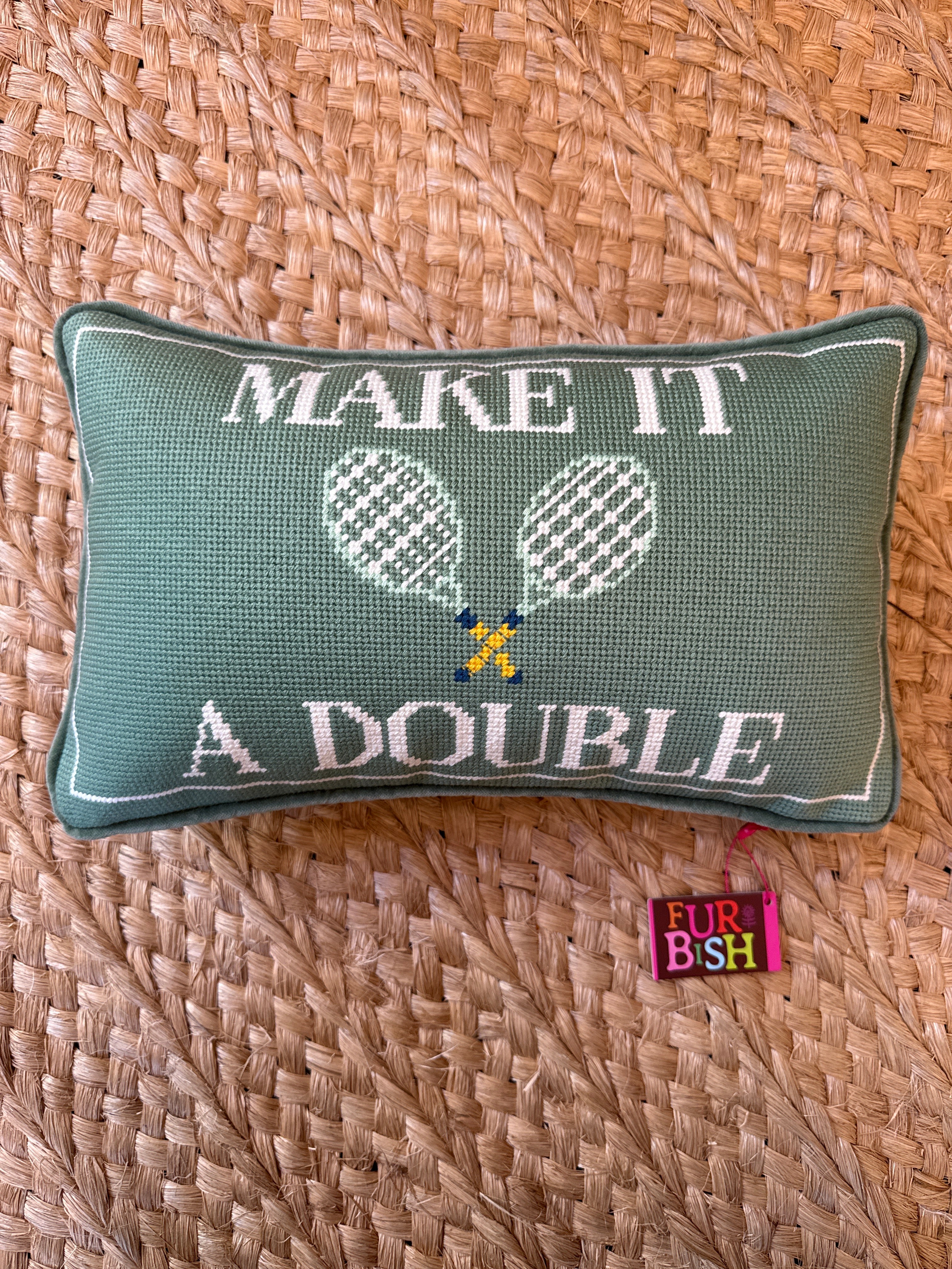 Make It A Double Needlepoint Pillow