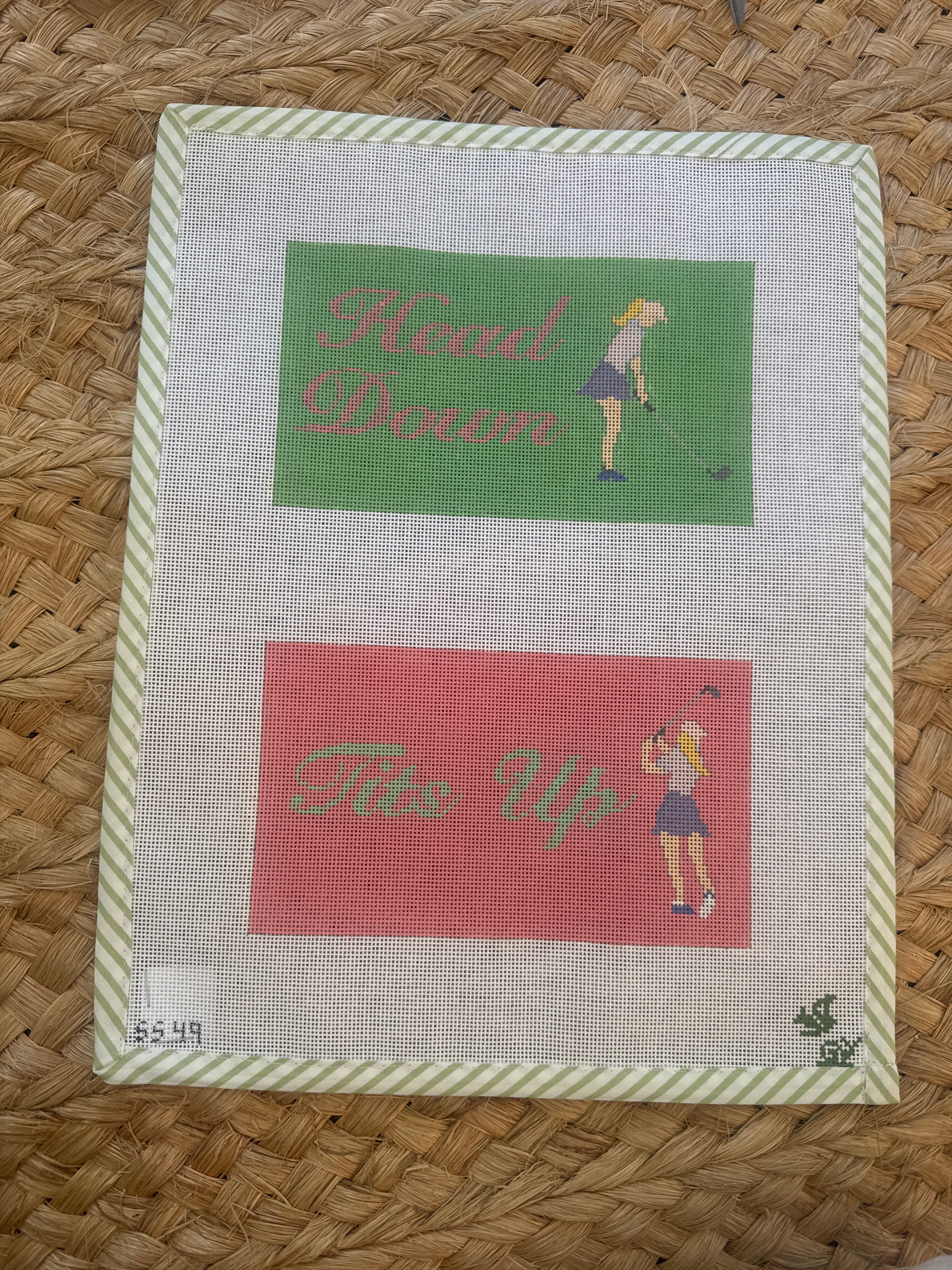 Head Down, Tits up Eyeglass Case (Golf) | Needlepoint Canvas