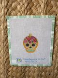 Sugar Skull Ornament/Gold | Needlepoint Canvas