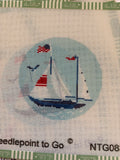 Regatta Rounds – Sailing Yacht | Needlepoint Canvas