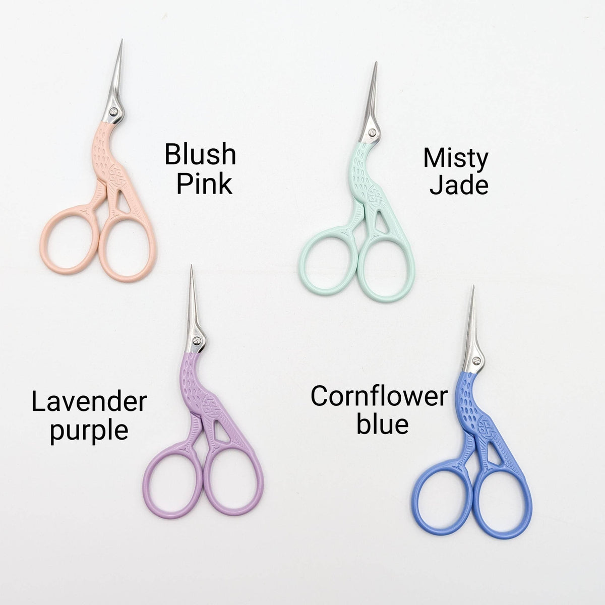 Stork Embroidery Scissors: Blush pink