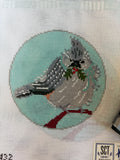 Tufted Titmouse Round | Needlepoint Canvas