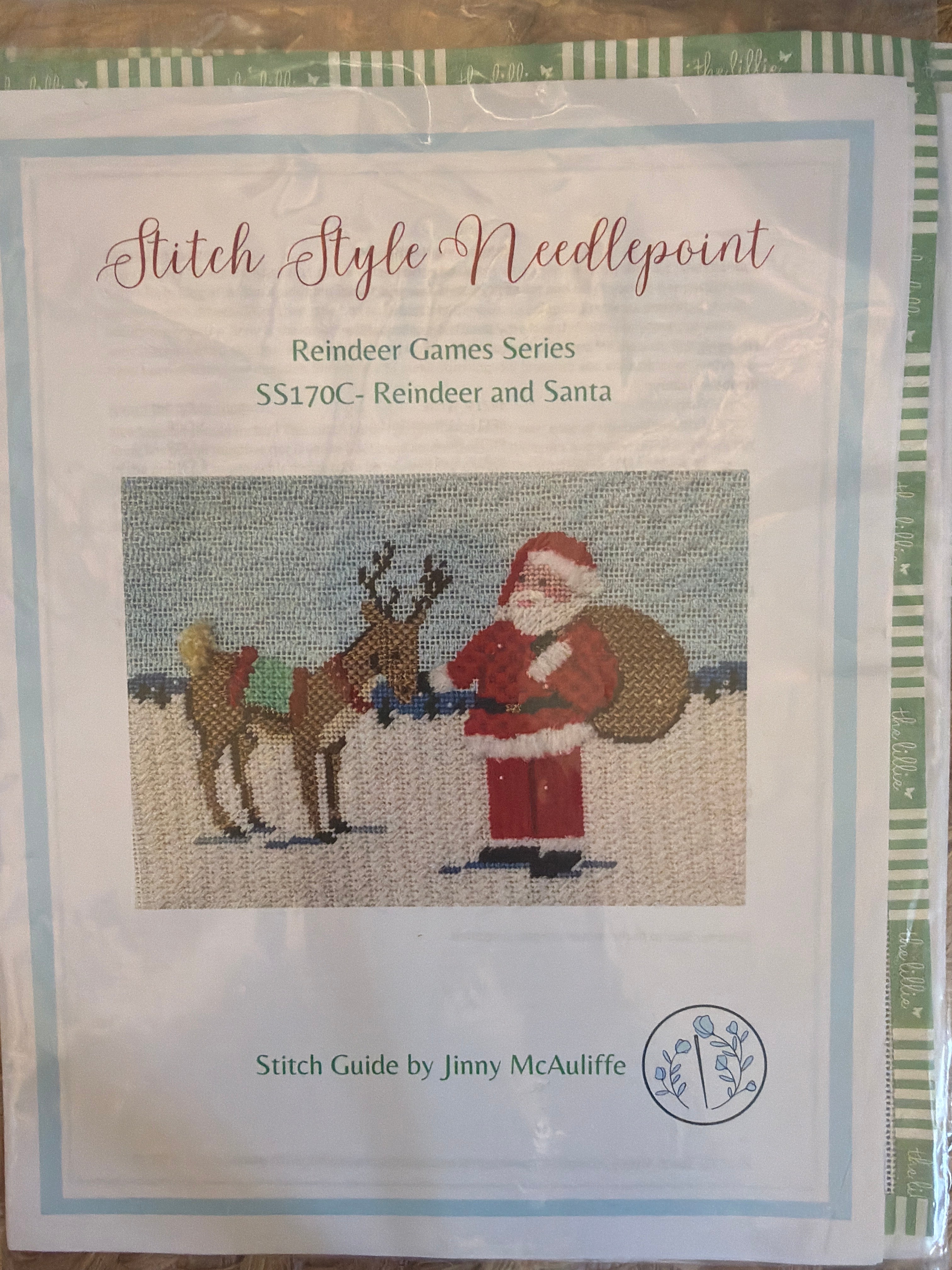 Reindeer and Santa | Needlepoint Canvas