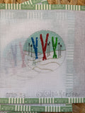 Ski's up Round | Needlepoint Canvas