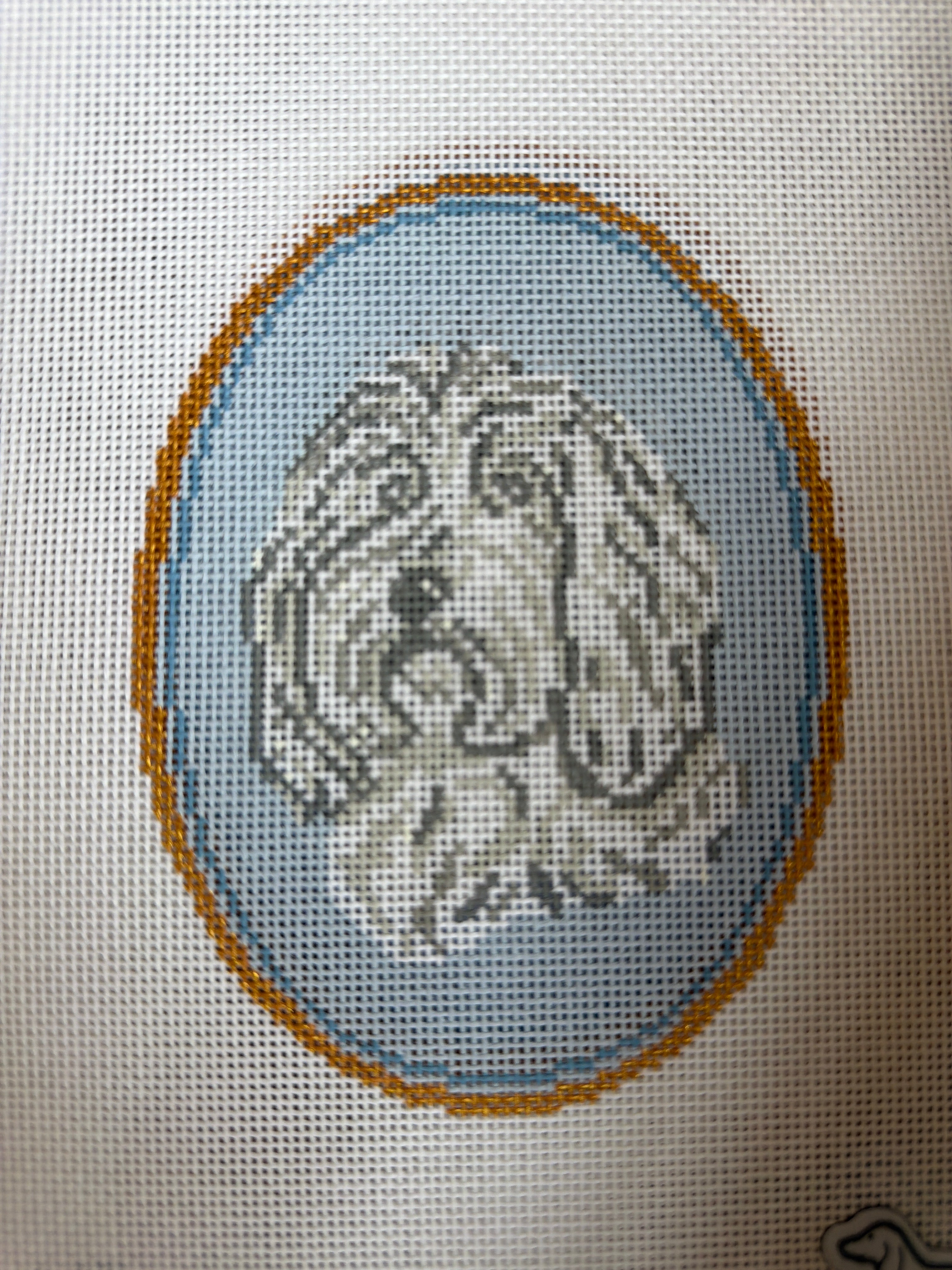 The Tibetan Terrier Cameo | Needlepoint Canvas