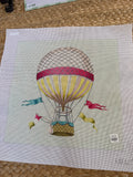 Hot Air Balloon – Large-Pink | Needlepoint Canvas