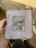 Santorini Travel Stamp | Needlepoint Canvas