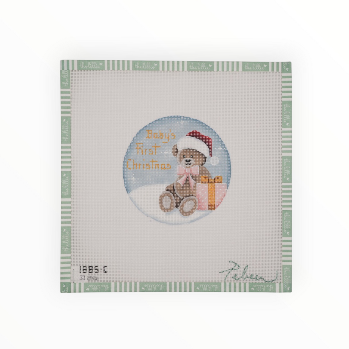 Baby's First, Girl Teddy | Needlepoint Canvas